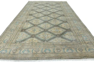 Muted Gray Tribal 10X13 Vintage Oriental Rug