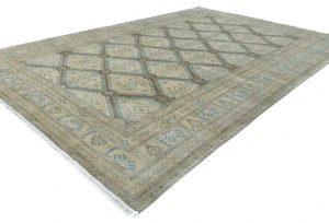 Muted Gray Tribal 10X13 Vintage Oriental Rug