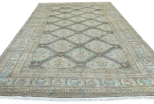 Muted Gray Tribal 10X13 Vintage Oriental Rug