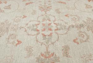 Muted Floral Transitional 12X16 Oushak Peshawar Oriental Rug