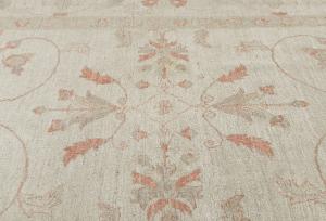 Muted Floral Transitional 12X16 Oushak Peshawar Oriental Rug