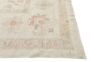 Muted Floral Transitional 12X16 Oushak Peshawar Oriental Rug