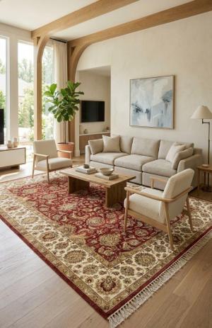 Red Floral Classic 10x14 Agra Jaipur Oriental Rug