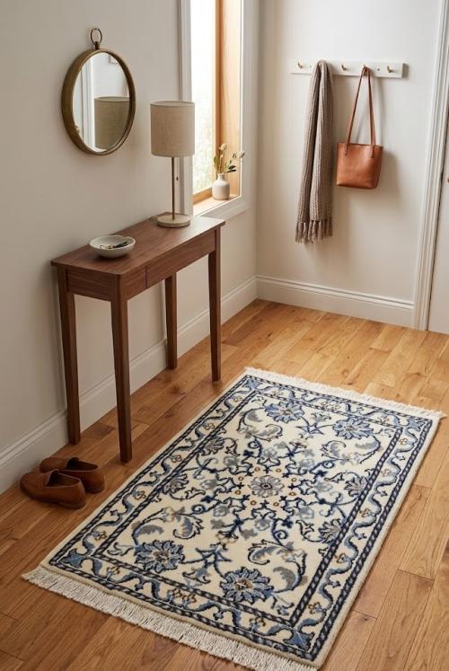 2 x 3 Hand Knotted Nain  Floral Oriental Rug