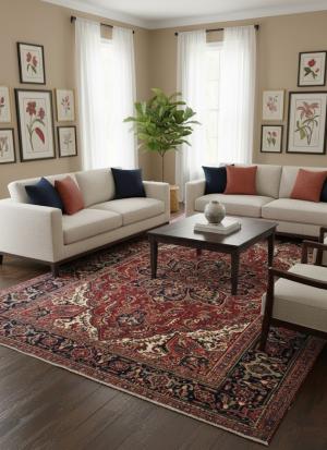 7'8 x 10'5 Hand Knotted Goravan Heriz Floral Persian Oriental Rug