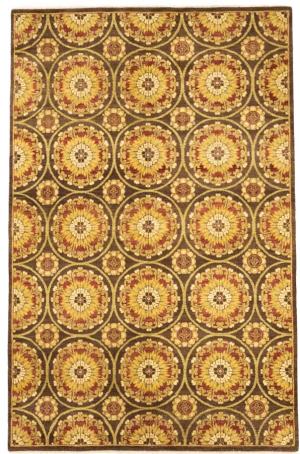5'6 X 8'6 Hand Knotted Khotan Floral Oriental Wool Rug