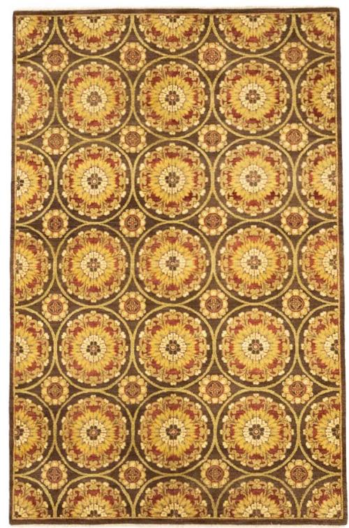 5'6 X 8'6 Hand Knotted Khotan Floral Oriental Wool Rug