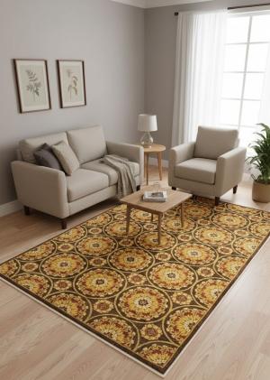 5'6 X 8'6 Hand Knotted Khotan Floral Oriental Wool Rug