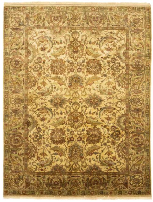 9'0 x 11'6 Hand Knotted Floral Agra Oriental Wool Rug