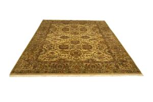 9'0 x 11'6 Hand Knotted Floral Agra Oriental Wool Rug