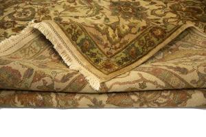 9'0 x 11'6 Hand Knotted Floral Agra Oriental Wool Rug