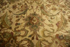 9'0 x 11'6 Hand Knotted Floral Agra Oriental Wool Rug