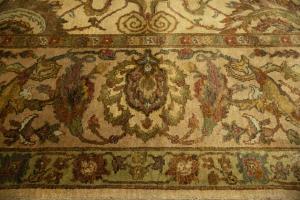 9'0 x 11'6 Hand Knotted Floral Agra Oriental Wool Rug