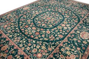 9'0 x 12'0 Hand-Knotted Royal Floral Oriental Wool Rug