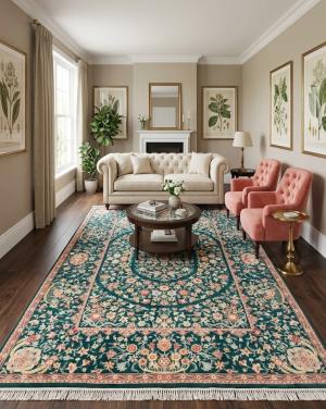 9'0 x 12'0 Hand-Knotted Royal Floral Oriental Wool Rug