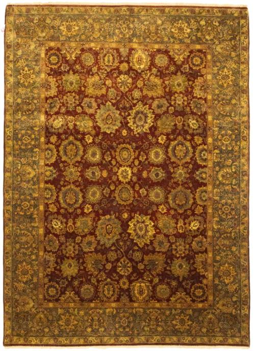9'4 x 12'7 Hand Knotted Floral Agra Oriental Wool Rug