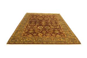 9'4 x 12'7 Hand Knotted Floral Agra Oriental Wool Rug