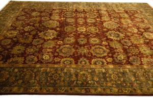 9'4 x 12'7 Hand Knotted Floral Agra Oriental Wool Rug