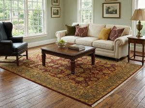 9'4 x 12'7 Hand Knotted Floral Agra Oriental Wool Rug