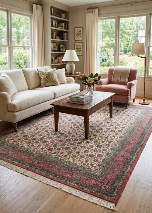 9'0 x 12'4 Handmade Royal Floral Allover Oriental Wool Rug