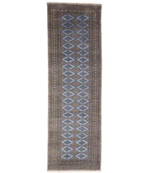 4'3 x 13'0 Hand Knotted Bokhora Oriental Wool Runner Rug
