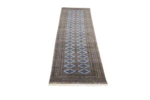 4'3 x 13'0 Hand Knotted Bokhora Oriental Wool Runner Rug