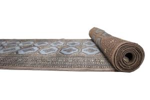 4'3 x 13'0 Hand Knotted Bokhora Oriental Wool Runner Rug