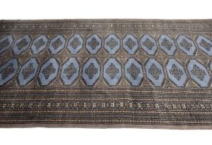 4'3 x 13'0 Hand Knotted Bokhora Oriental Wool Runner Rug