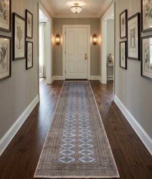 4'3 x 13'0 Hand Knotted Bokhora Oriental Wool Runner Rug