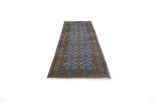 4'3 x 13'0 Hand Knotted Bokhora Oriental Wool Runner Rug