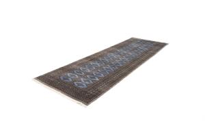 4'3 x 13'0 Hand Knotted Bokhora Oriental Wool Runner Rug