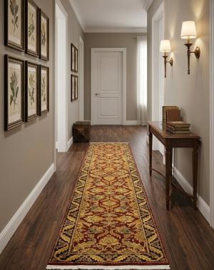 2'6 x 14'0 Handmade Agra Jaipur Floral Oriental Wool Runner Rug