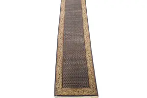 2'7 x 18'10 Handmade Indo Botemir Oriental Wool Runner Rug