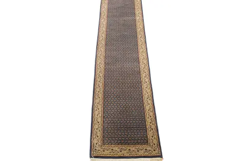 2'7 x 18'10 Handmade Indo Botemir Oriental Wool Runner Rug