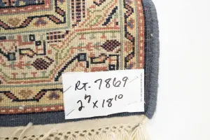 2'7 x 18'10 Handmade Indo Botemir Oriental Wool Runner Rug