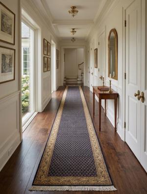 2'7 x 18'10 Handmade Indo Botemir Oriental Wool Runner Rug