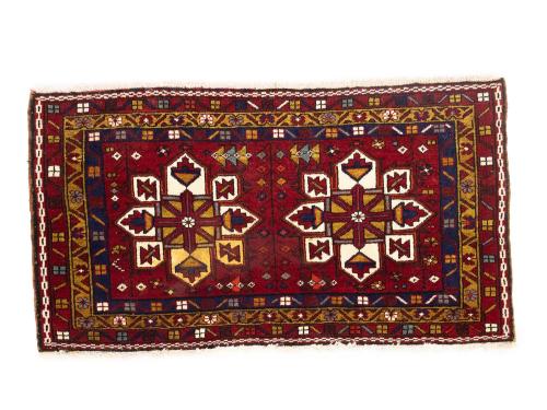 2'0 x 3'10 Hand Knotted Heriz Tribal Persian Wool Rug