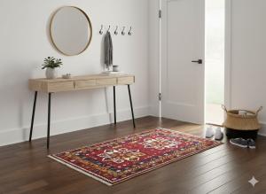 2'0 x 3'10 Hand Knotted Heriz Tribal Persian Wool Rug