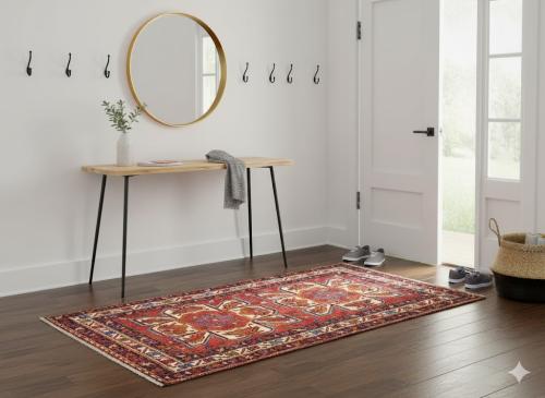 2'1 x 4'4 Hand Knotted Heriz Tribal Persian Wool Rug