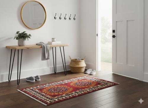 Vintage Red Tribal 2X4 Heriz Persian Oriental Rug