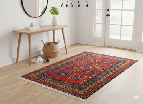 2'2 x 3'8 Hand Knotted Heriz Tribal Persian Wool Rug