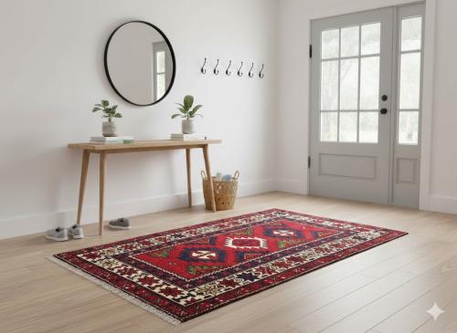 2'0 X 3'4 Hand Knotted Heriz Tribal Persian Wool Rug