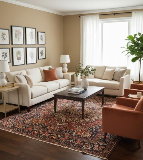 Antique Rusty Red Floral 10X14 Bakhtiari Persian Oriental Rug