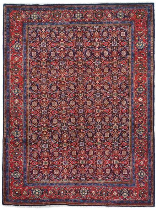 Vintage Purple-navy Floral Traditional 7x10 Mahal Persian Rug