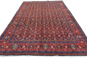 Vintage Purple-navy Floral Traditional 7x10 Mahal Persian Rug
