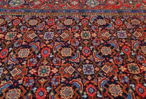 Vintage Purple-navy Floral Traditional 7x10 Mahal Persian Rug