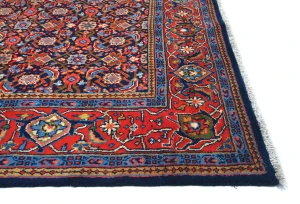 Vintage Purple-navy Floral Traditional 7x10 Mahal Persian Rug