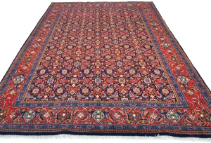 Vintage Purple-navy Floral Traditional 7x10 Mahal Persian Rug