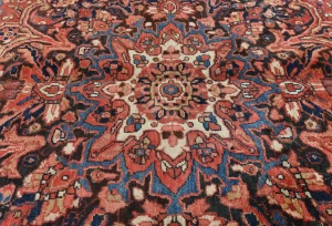 Semi Antique Red Traditional Floral 10X13 Heriz Persian Rug