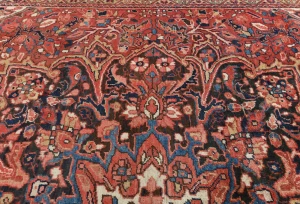 Semi Antique Red Traditional Floral 10X13 Heriz Persian Rug
